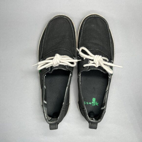 Sanuk Men's Size 8 Dark Gray Canvas Sneakers - Picture 8 of 11